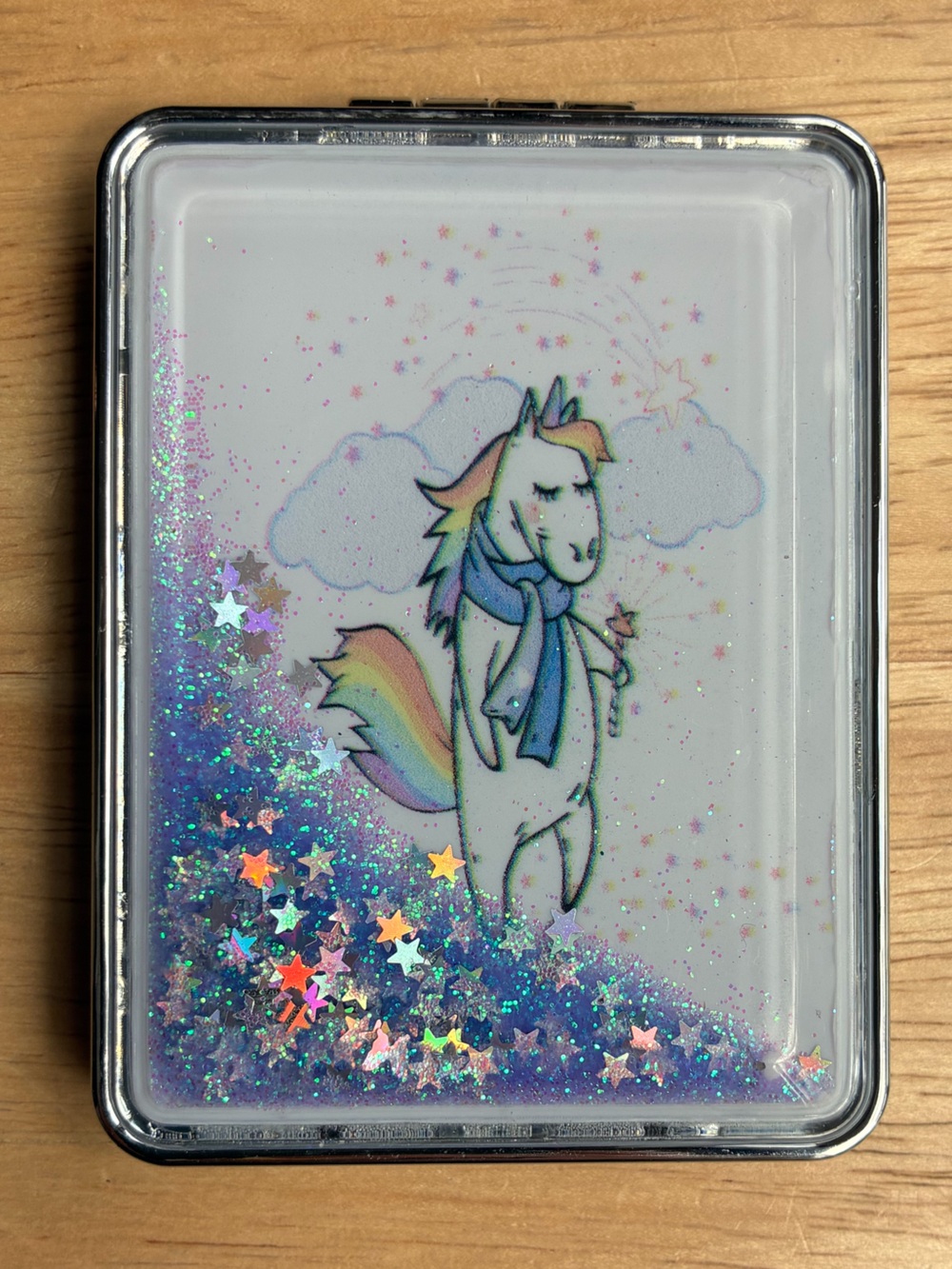 Magical Unicorn Glitter Liquid Compact Mirror 🦄✨